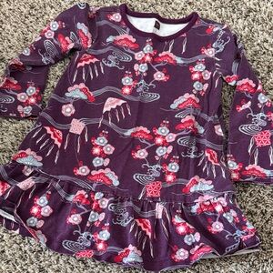 Tea Collection Burgundy and Pink Dress